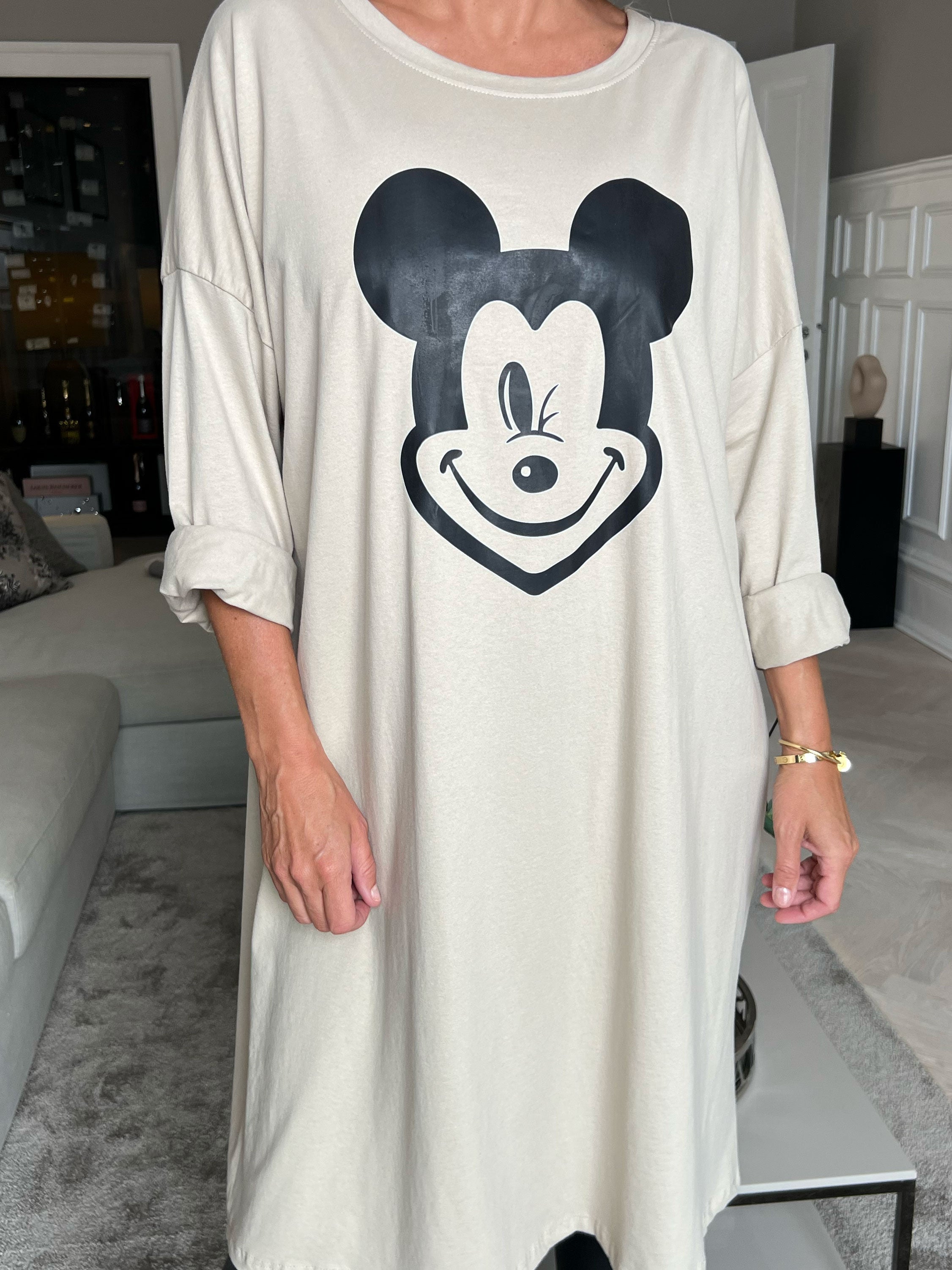 Amal - Maxiklänning i bomull med tryck framtill